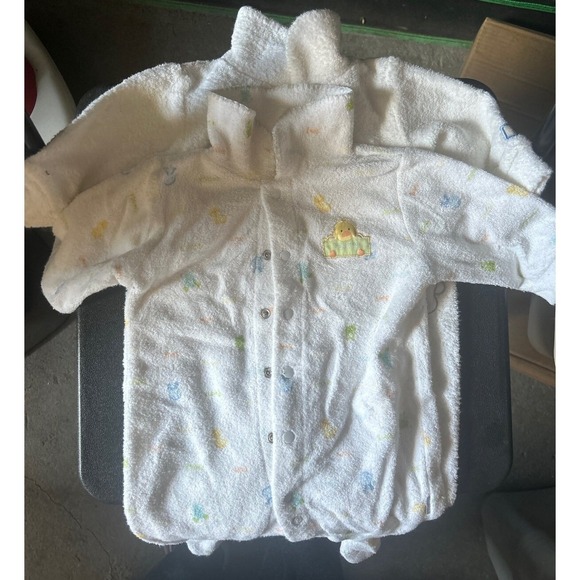 Two Vintage Carter Terri Cloth baby Footie Button‎ Ups - Picture 1 of 9